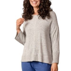 HABITAT Top Super Soft Fleece Crewneck Pullover Light Grey Womens